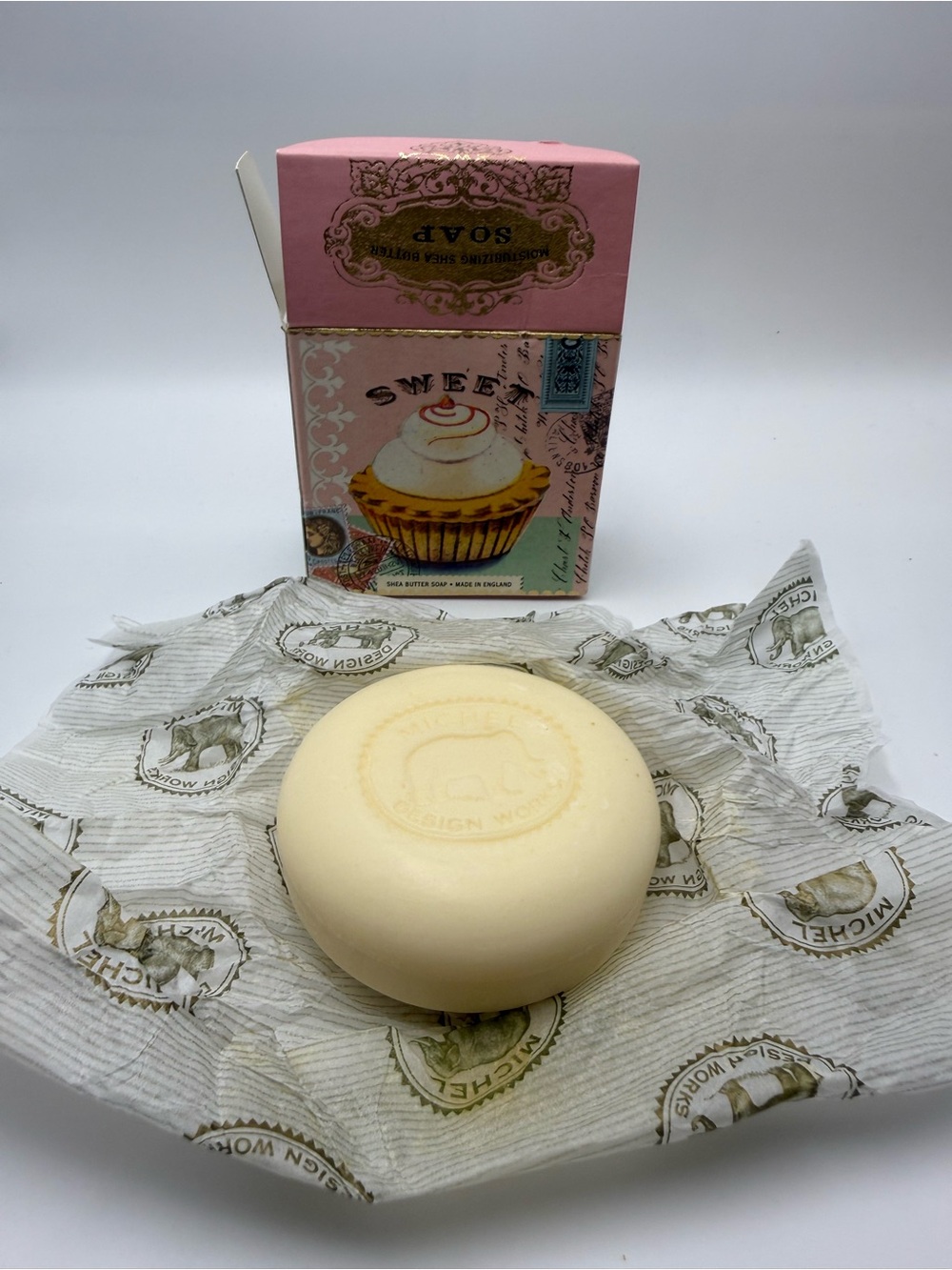 Michel Design Works
Moisturizing Shea Butter Soap > Bar Cupcake, Made in England